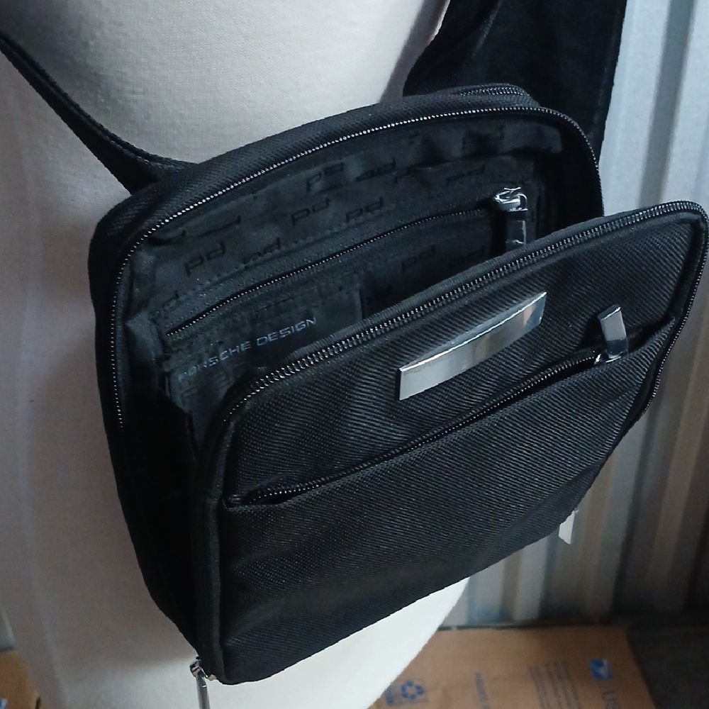 Porsche Design Luggage P2000 Mens Organizer Pouch Sling Black Crossbody Bag